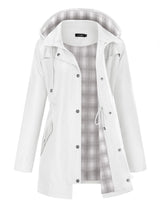 LOMON Women Waterproof Outdoor Hiking Raincoat Women Lined Rain Jacket Lightweight Hooded Jackets Trench Coats