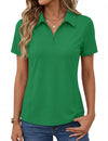 LOMON Women’s Short Sleeve Athletic Polo Shirt High Performance Stretch Quarter Zip Top for Golf Tennis