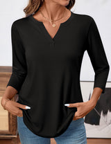 LOMON Womens 3/4 Length Sleeve Tops V Neck Business Casual Blouses Summer Tees Shirts 2026