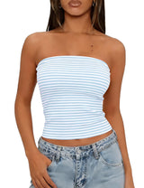 LOMON Summer Tube Tops for Women 2026 Y2k Sexy Going Out Crop Strapless Sleeveless Basic Fitted Bandeau Tank Top