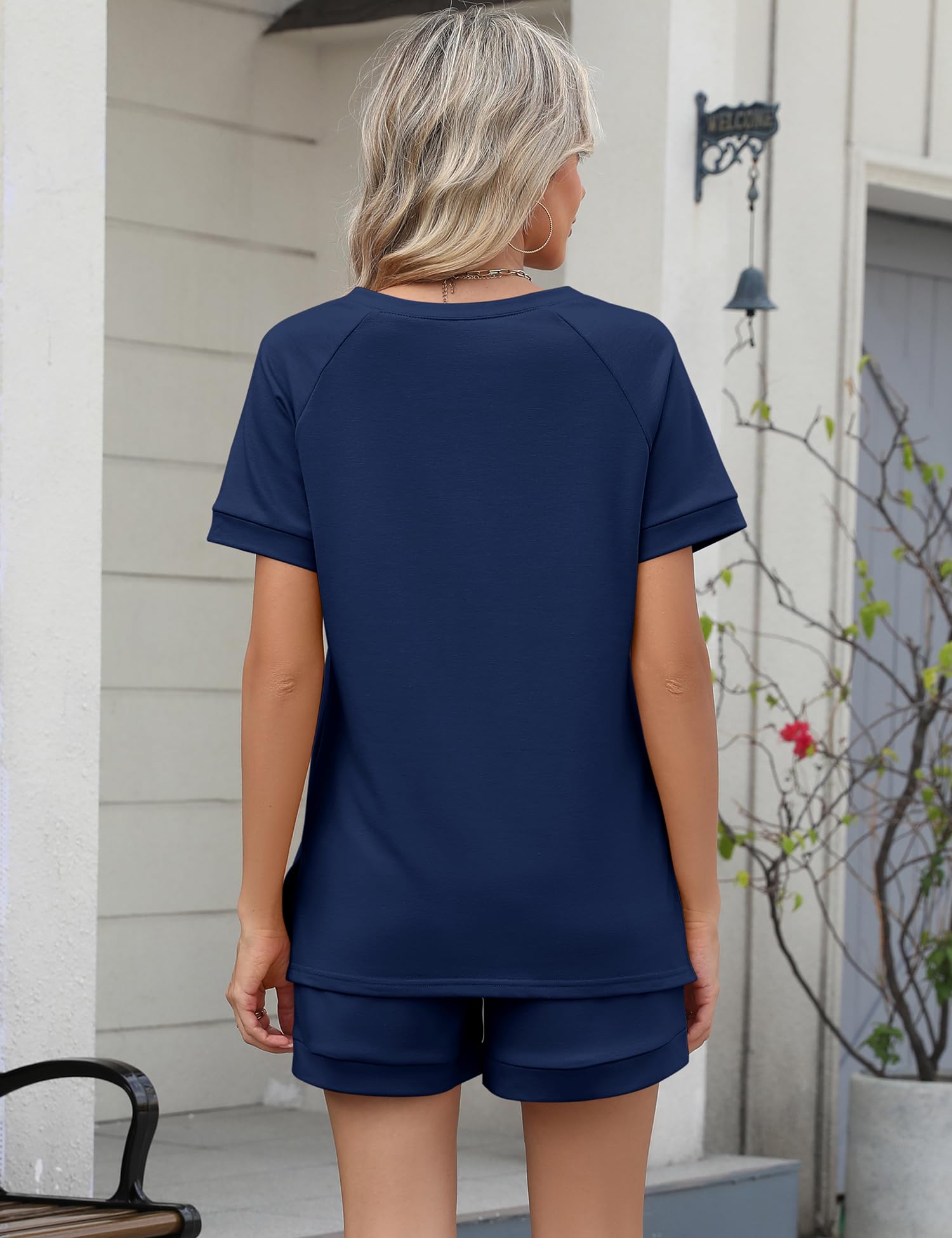 LOMON Womens Two Piece Sets Summer Lounge Sets Sweatsuit Shorts Set Casual Matching Sets