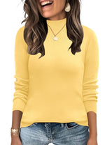LOMON Mock Neck Tops for Women Long Sleeve Dressy Casual Lightweight Basic Knitted Pullover Sweater S-XL