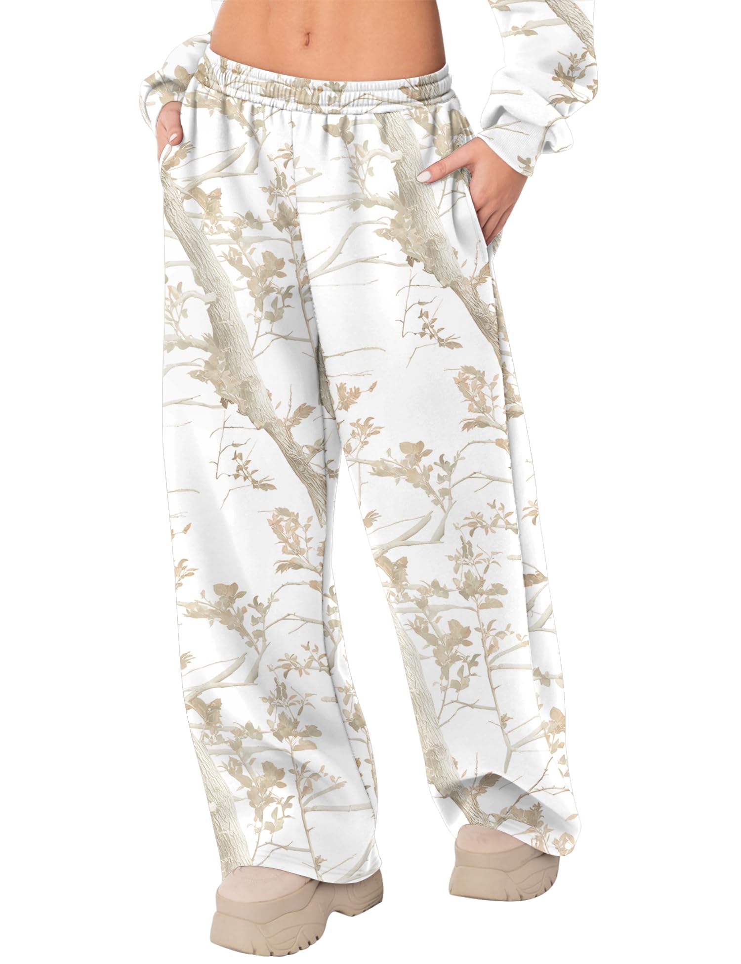 LOMON Wide Leg Sweatpants Women Fleece Sweat Pants Fall Spring Clothes 2026 Teen Girl Baggy Jogger Sweatpant with Pockets