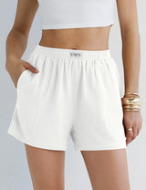 LOMON Linen Shorts for Women Summer Beach Casual Shorts Comfy Lightweight Vacation Cruise Outfits Lounge Pants with Pockets