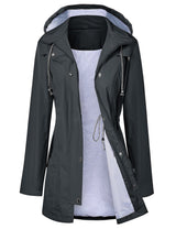 LOMON Raincoat Women Waterproof Long Hooded Trench Coats Lined Windbreaker Travel Jacket S-XXL
