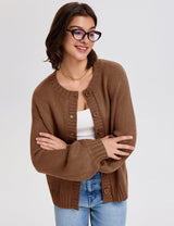 LOMON Cardigan for Women Lantern Long Sleeve Button Down Sweater Oversized Open Front Cardigan Sweaters Coats