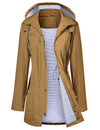 LOMON Raincoat Women Waterproof Long Hooded Trench Coats Lined Windbreaker Travel Jacket S-XXL