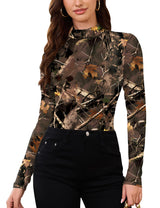 LOMON Women Thermal Long Sleeve Shirts Mock Turtle Neck Fitted Tops Fleece Lined Winter Tops Base Layer Undershirt
