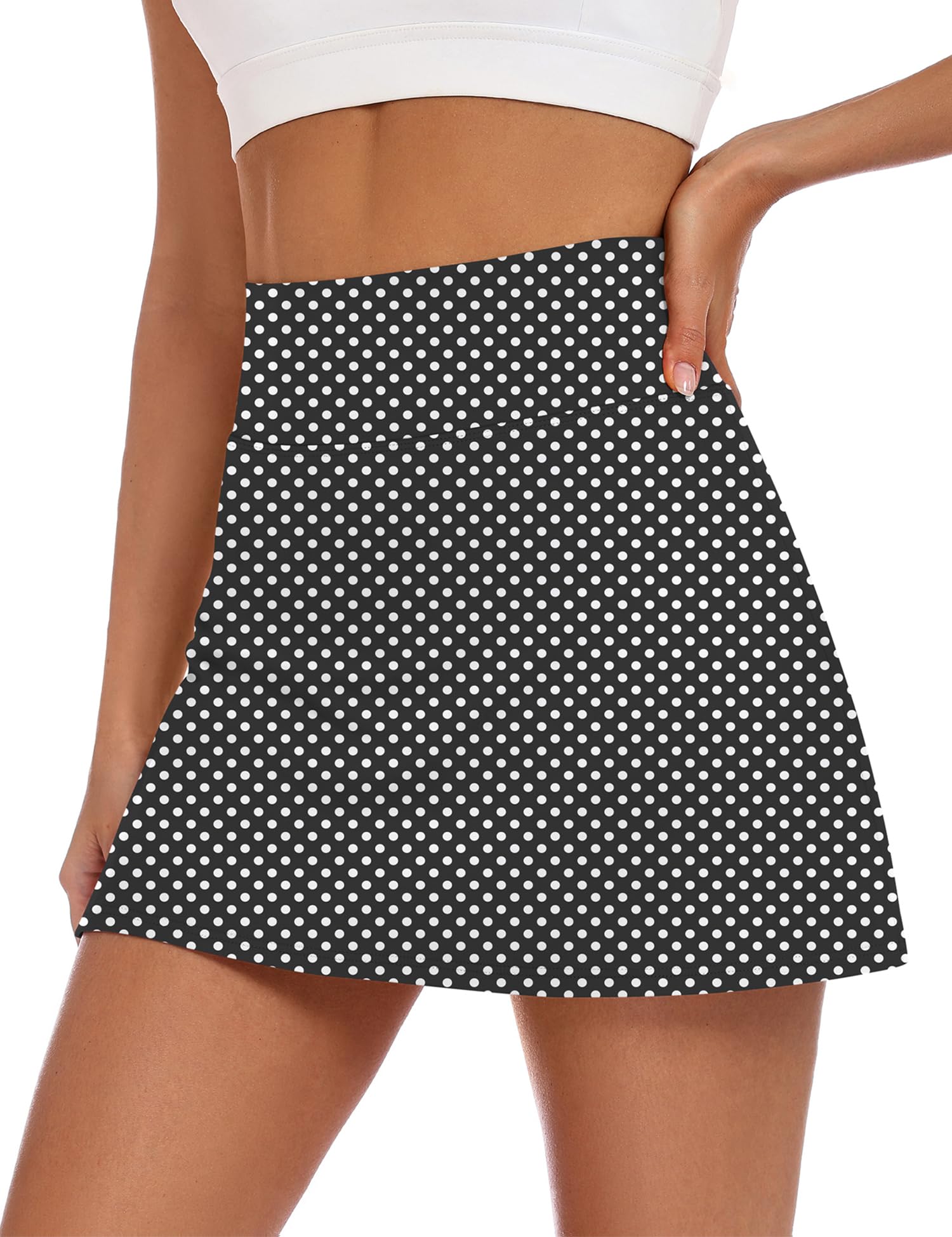 LOMON Womens Skort Mini Tennis Skirt with Pockets Shorts Golf Athletic Skirts High Waisted Stretchy Skorts Casual Workout