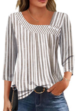 LOMON Womens 3/4 Length Sleeve T Shirts Asymmetrical Neck Tops Business Blouses for Women Fashion 2026