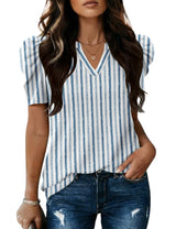 LOMON Spring Summer Tops for Women 2026 V Neck Puff Short Sleeve Tops Fashion Trendy Work Blouses Dressy Casual S-XXL