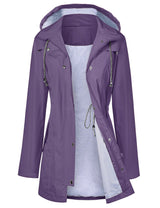 LOMON Raincoat Women Waterproof Long Hooded Trench Coats Lined Windbreaker Travel Jacket S-XXL