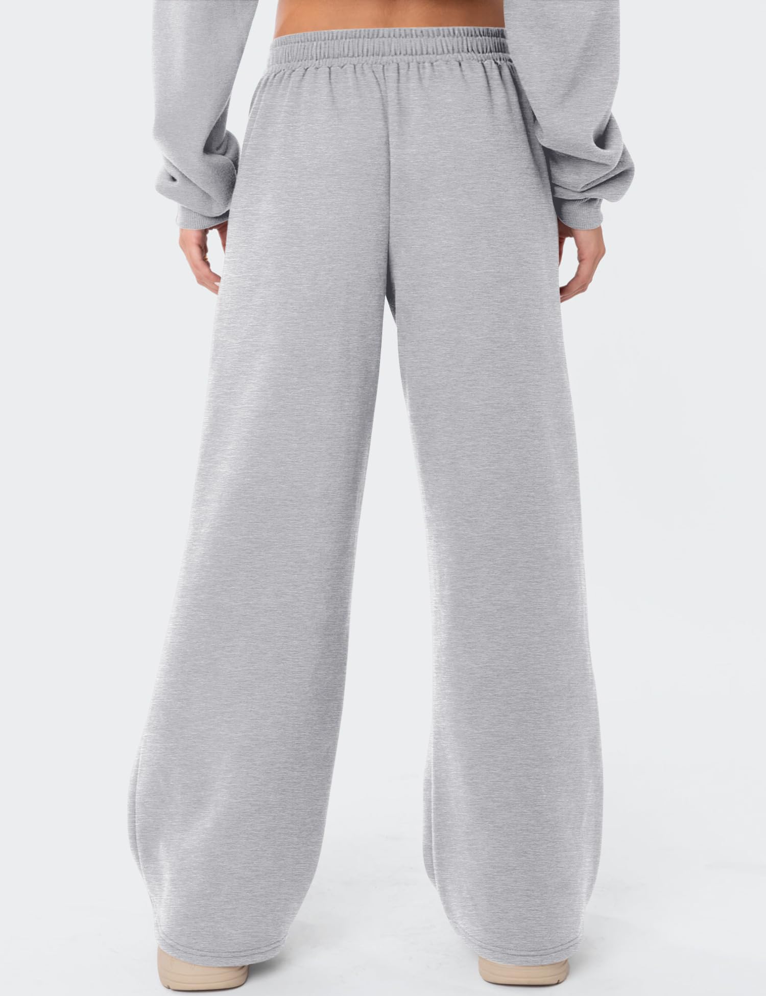 LOMON Women's Sweatpants Wide Leg Fleece Lined Sweat Pants Spring Winter Clothes 2026 Baggy Drawstring Joggers with Pockets