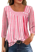 LOMON Womens 3/4 Length Sleeve T Shirts Asymmetrical Neck Tops Business Blouses for Women Fashion 2026