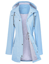 LOMON Raincoat Women Waterproof Long Hooded Trench Coats Lined Windbreaker Travel Jacket S-XXL