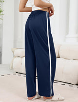 LOMON Womens Tear Away Pants Sides Full Open Sweatpants Double Slider Zip Off Post Surgery Pant with Pockets