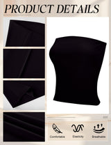 LOMON Summer Tube Tops for Women 2026 Y2k Sexy Going Out Crop Strapless Sleeveless Basic Fitted Bandeau Tank Top