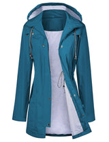 LOMON Raincoat Women Waterproof Long Hooded Trench Coats Lined Windbreaker Travel Jacket S-XXL