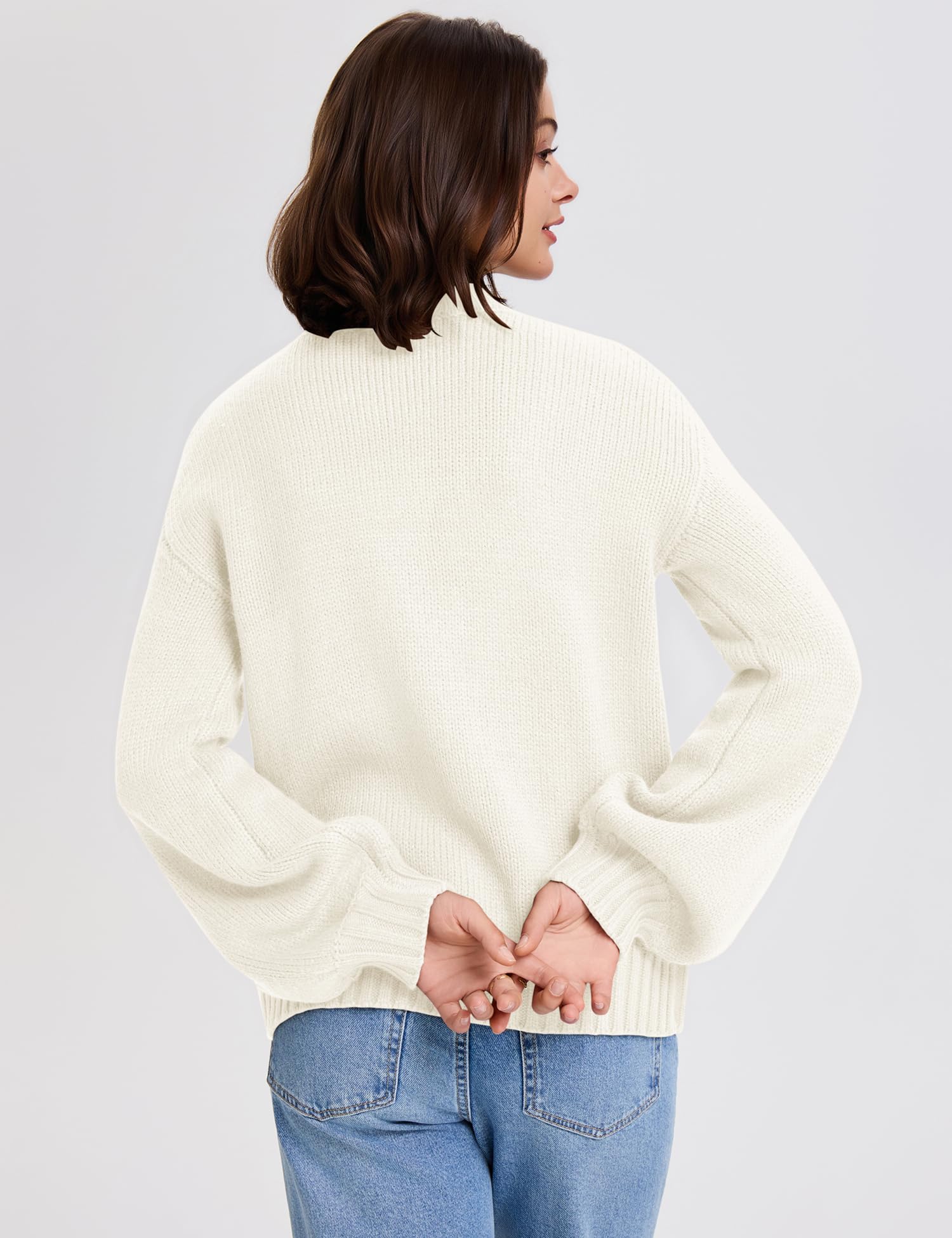 LOMON Cardigan for Women Lantern Long Sleeve Button Down Sweater Oversized Open Front Cardigan Sweaters Coats