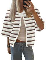 Lomon Womens Spring Summer Short Sleeve Cardigan Sweaters Trendy Crew Neck Button Down Lightweight Knit Outfit Y2k Clothes
