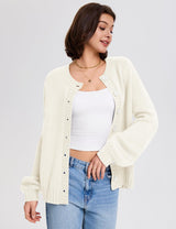 LOMON Cardigan for Women Lantern Long Sleeve Button Down Sweater Oversized Open Front Cardigan Sweaters Coats