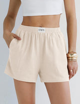 LOMON Linen Shorts for Women Summer Beach Casual Shorts Comfy Lightweight Vacation Cruise Outfits Lounge Pants with Pockets