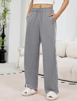 LOMON Womens Tear Away Pants Sides Full Open Sweatpants Double Slider Zip Off Post Surgery Pant with Pockets