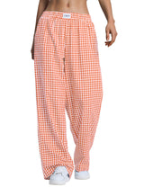 LOMON Womens Striped Gingham Boxer Pants Spring Summer Pajama Lounge Pj Casual Plaid Trousers Y2K Beach Bottoms with Pockets