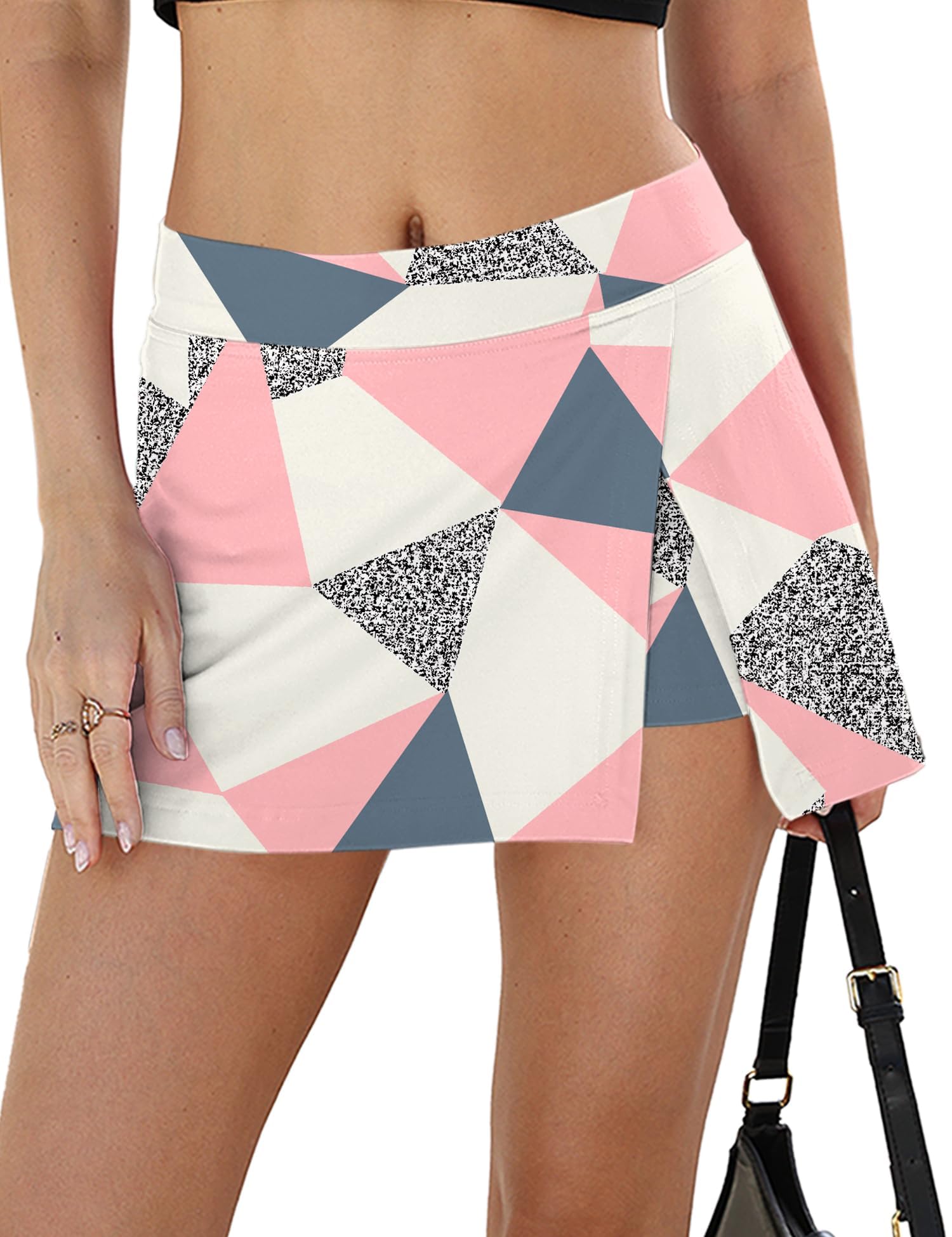 LOMON Mini Skirts for Women with Shorts Underneath Stretchy Bodycon Side Slit Sexy Y2K Club Date Night Going Out Outfits