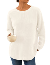 LOMON Womens Sweaters Crewneck Waffle Knit Top Winter Fall Fashion Clothing