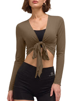 LOMON Womens Ballet Wrap Tops Self Tie V Neck Pilates Workout Tops