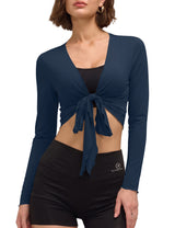 LOMON Womens Ballet Wrap Tops Self Tie V Neck Pilates Workout Tops