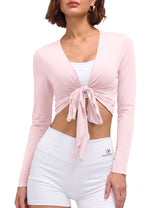 LOMON Womens Ballet Wrap Tops Self Tie V Neck Pilates Workout Tops
