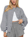 LOMON Cardigan for Women Lantern Long Sleeve Button Down Sweater Oversized Open Front Cardigan Sweaters Coats