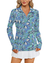 LOMON Women Long Sleeve Shirts Sun Protection 1/4 Zip Summer Quick Dry Hiking Shirts Quarter Zip Pullover for Women