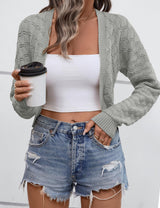 LOMON Womens Cropped Cardigan Bolero Shrugs for Dresses Knit Open Front Long Sleeve Sweater