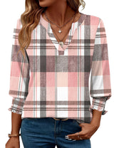 LOMON Women's 2026 Fashion Tops 3/4 Length Sleeve Business Casual Blouses Summer Tees Shirts S-4X