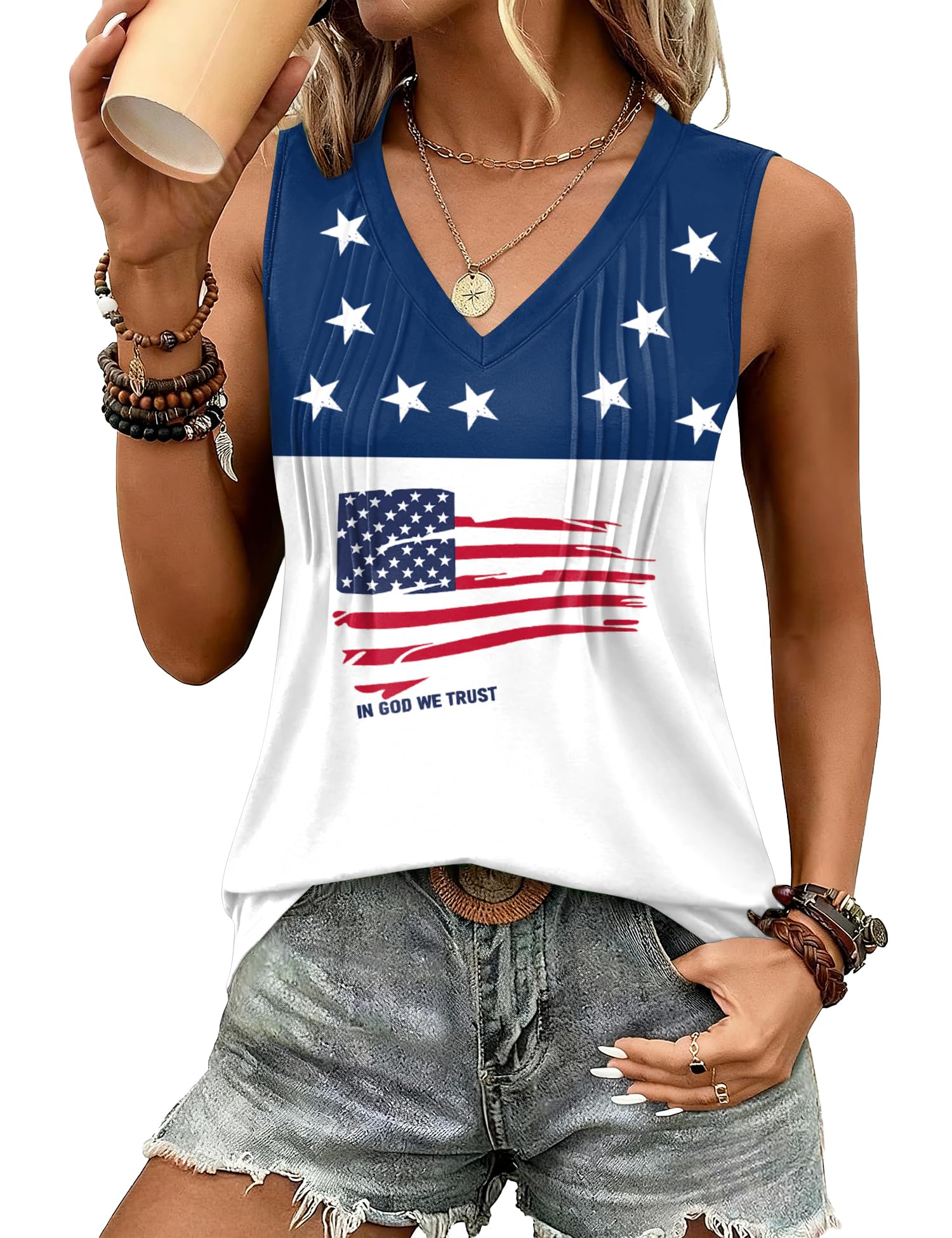 LOMON Tank Tops for Women Loose Fit V Neck Sleeveless Shirts 2026 Fashion Summer Clothes S-3XL