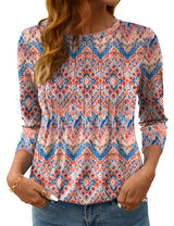 LOMON Women's 3/4 Length Sleeve Tops Crew Neck Dressy Casual Blouses Summer Tees Shirts