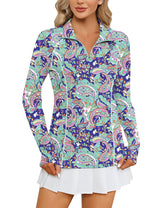 LOMON Women Long Sleeve Shirts Sun Protection 1/4 Zip Summer Quick Dry Hiking Shirts Quarter Zip Pullover for Women