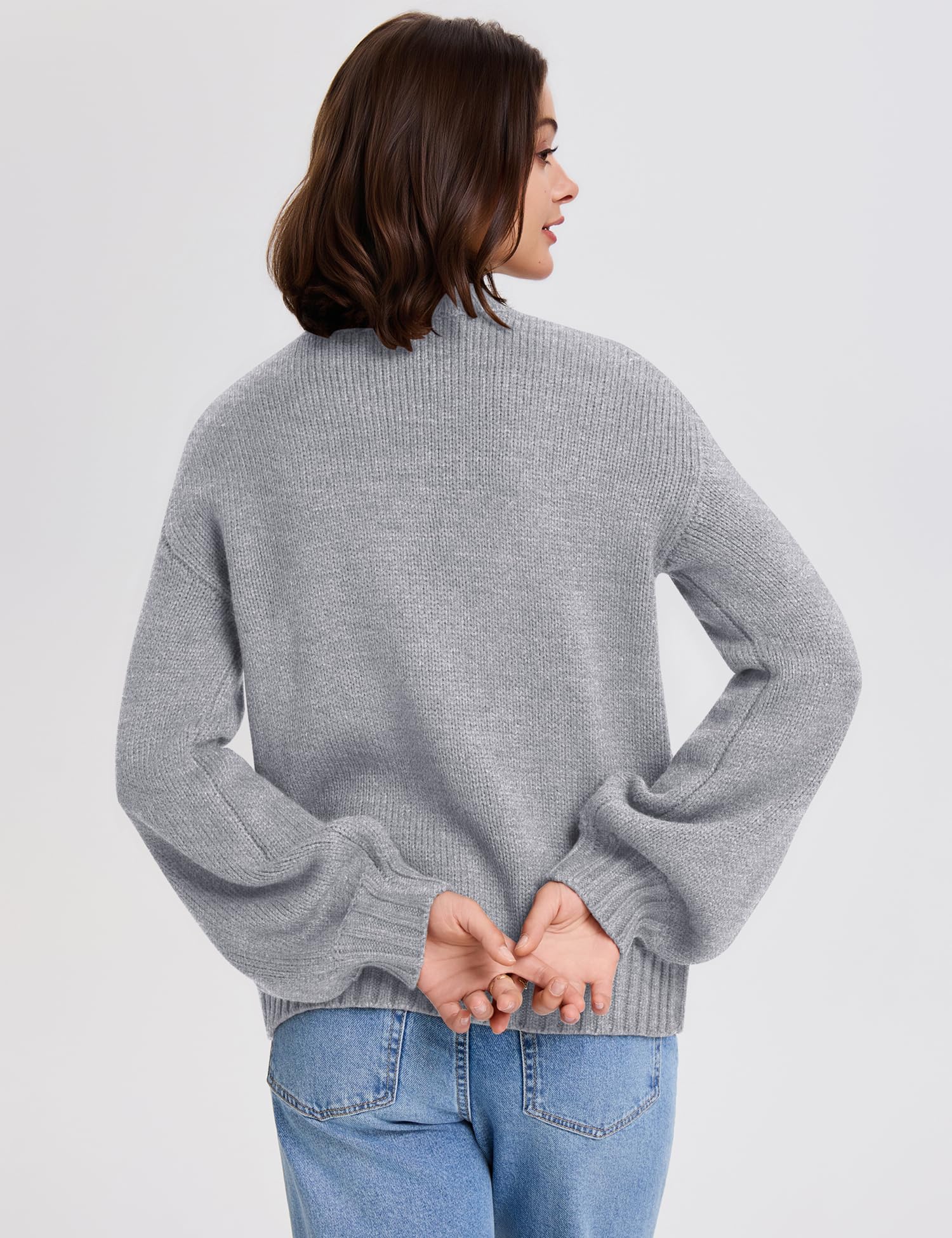 LOMON Cardigan for Women Lantern Long Sleeve Button Down Sweater Oversized Open Front Cardigan Sweaters Coats