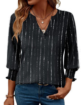 LOMON Women's 2026 Fashion Tops 3/4 Length Sleeve Business Casual Blouses Summer Tees Shirts S-4X