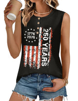 LOMON Tank Top for Women Crew Neck Sleeveless Loose Fit Button Casual Tee Shirts Summer Fashion 2026 Tunic Tops Blouses