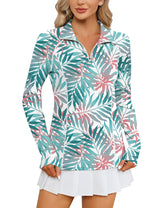 LOMON Women Long Sleeve Shirts Sun Protection 1/4 Zip Summer Quick Dry Hiking Shirts Quarter Zip Pullover for Women