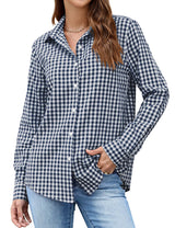 LOMON Button Down Shirt for Women Spring Summer Tops Long Sleeve Business Dressy Casual Blouses Collared Work Outfits Clothes