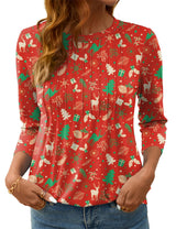LOMON Women's 3/4 Length Sleeve Tops Crew Neck Dressy Casual Blouses Summer Tees Shirts
