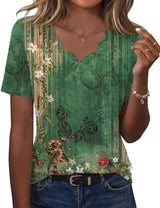 LOMON Womens Summer Tops V Neck Short Sleeve Shirts Dressy Casual Tunic Blouses Spring Fashion