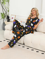 LOMON Women's 2 Piece Lounge Pajama Sets Soft 3/4 Sleeve Tops and Wide Leg Pants Loose Casual Outfits with Pockets