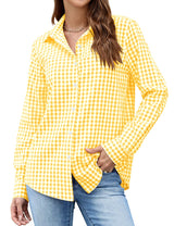 LOMON Button Down Shirt for Women Spring Summer Tops Long Sleeve Business Dressy Casual Blouses Collared Work Outfits Clothes