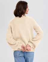 LOMON Cardigan for Women Lantern Long Sleeve Button Down Sweater Oversized Open Front Cardigan Sweaters Coats